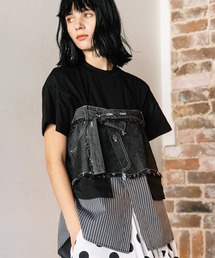 AULA AILA（アウラアイラ）の「デニムシャツレイヤードデザインＴシャツ（Tシャツ/カットソー）」