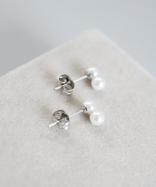 CERCA(チェルカ)の「KAM.accessory/2粒パール/スタッドピアス/パールピアス/サージカルステンレス316L/金属アレルギー対応(ピアス(両耳用)・レディース・ゴールド/シルバー・FREE)」の7枚目の写真