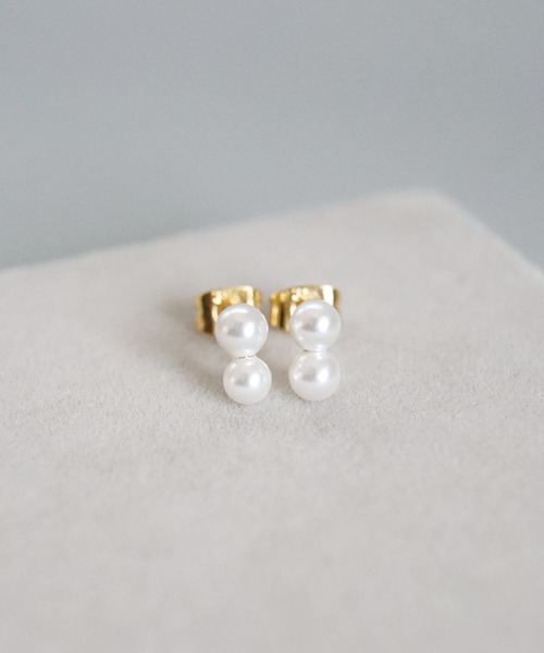 CERCA(チェルカ)の「KAM.accessory/2粒パール/スタッドピアス/パールピアス/サージカルステンレス316L/金属アレルギー対応(ピアス(両耳用)・レディース・ゴールド/シルバー・FREE)」の10枚目の写真