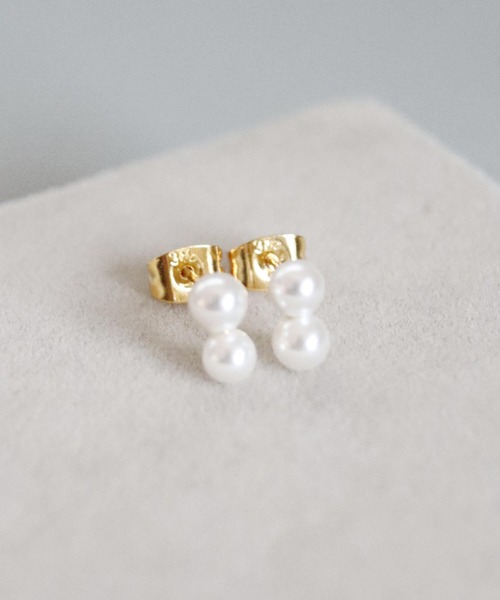 CERCA(チェルカ)の「KAM.accessory/2粒パール/スタッドピアス/パールピアス/サージカルステンレス316L/金属アレルギー対応(ピアス(両耳用)・レディース・ゴールド/シルバー・FREE)」の11枚目の写真