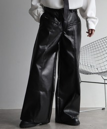 welise（ウェライズ）の「【welise ウェライズ】ヴィンテージエイジングPUレザーパンツ（デニムパンツ）」