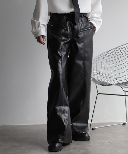 welise（ウェライズ）の「【welise/ウェライズ】ヴィンテージエイジングPUレザーパンツ（デニムパンツ・メンズ・ブラック/ダークブラック・L/M/S）」の10枚目の写真