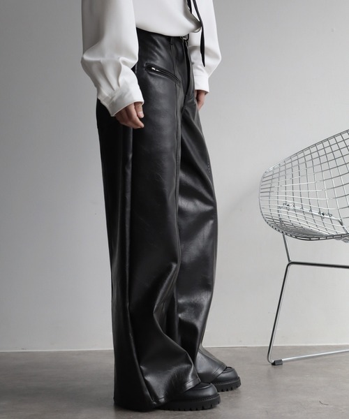 welise（ウェライズ）の「【welise/ウェライズ】ヴィンテージエイジングPUレザーパンツ（デニムパンツ・メンズ・ブラック/ダークブラック・L/M/S）」の11枚目の写真