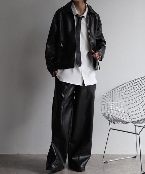 welise（ウェライズ）の「【welise/ウェライズ】ヴィンテージエイジングPUレザーパンツ（デニムパンツ・メンズ・ブラック/ダークブラック・L/M/S）」の12枚目の写真