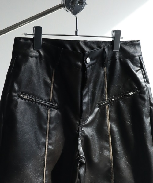 welise（ウェライズ）の「【welise/ウェライズ】ヴィンテージエイジングPUレザーパンツ（デニムパンツ・メンズ・ブラック/ダークブラック・L/M/S）」の15枚目の写真