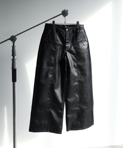 welise（ウェライズ）の「【welise/ウェライズ】ヴィンテージエイジングPUレザーパンツ（デニムパンツ・メンズ・ブラック/ダークブラック・L/M/S）」の8枚目の写真
