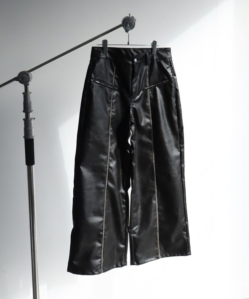 welise（ウェライズ）の「【welise/ウェライズ】ヴィンテージエイジングPUレザーパンツ（デニムパンツ・メンズ・ブラック/ダークブラック・L/M/S）」の3枚目の写真