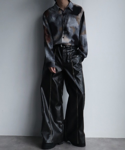 welise（ウェライズ）の「【welise/ウェライズ】ヴィンテージエイジングPUレザーパンツ（デニムパンツ・メンズ・ブラック/ダークブラック・L/M/S）」の7枚目の写真