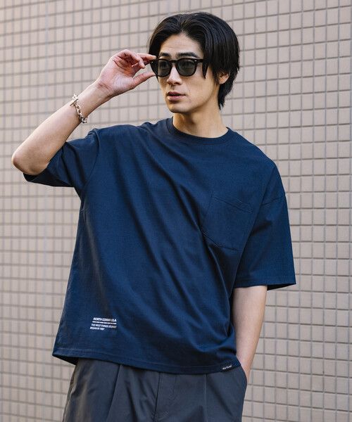 FREAK'S STORE(フリークスストア)の「限定展開 WILD THINGS×FREAK'S STORE ワイルドシングス 別注 マルチプリント ポケット Tシャツ(Tシャツ/カットソー・メンズ・ホワイト/ブラック/グレイッシュベージュ/ネイビー/杢グレー・LARGE/MEDIUM/SMALL)」の5枚目の写真