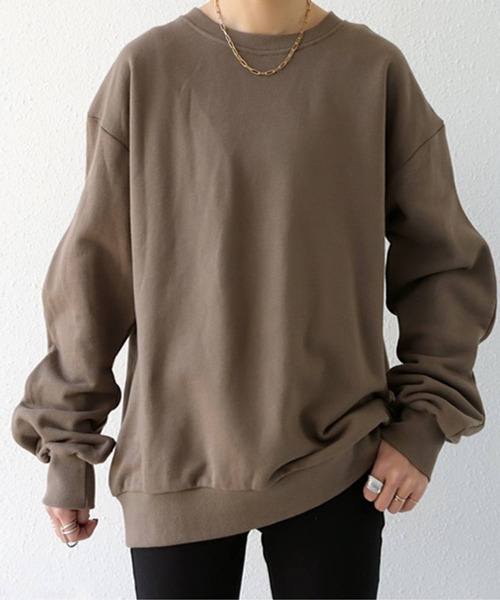 antiqua(アンティカ)の「BUFF TOP バフトップ 綿 スウェット(スウェット・レディース・マスタード/ブラウン系その他・M)」の4枚目の写真