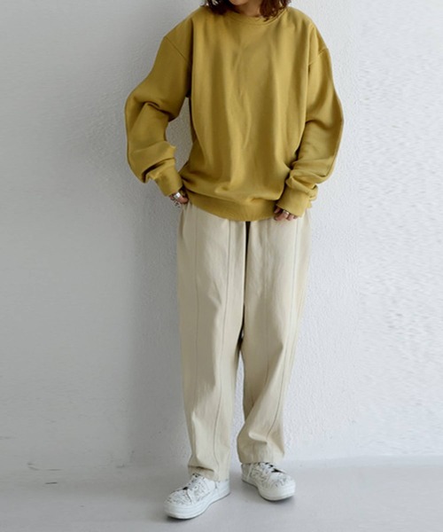 antiqua(アンティカ)の「BUFF TOP バフトップ 綿 スウェット(スウェット・レディース・マスタード/ブラウン系その他・M)」の6枚目の写真