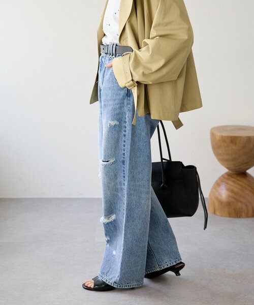 RIVE DROITE(リヴドロワ)の「予約【A・MONN(アモン)】ループポイントダメージデニム(デニムパンツ・レディース・ブルー・36/38)」の3枚目の写真