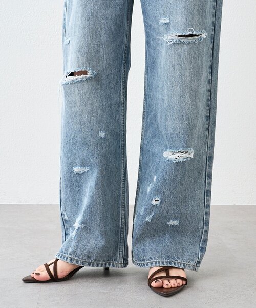 RIVE DROITE(リヴドロワ)の「予約【A・MONN(アモン)】ループポイントダメージデニム(デニムパンツ・レディース・ブルー・36/38)」の13枚目の写真