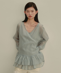 OURO（アウロ）の「FRILL BLOUSE SET-UP [ PALE BLUE ]（シャツ/ブラウス）」