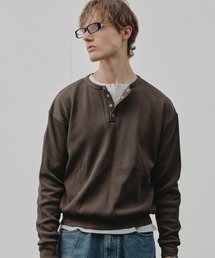 Adoon plain（アドーンプレーン）の「THERMAL HENRY NECK SNAP BUTTON LONG SLEEVE T / サーマルヘンリーネックスナップボタンロングスリーブT　【NEW COLOR】（Tシャツ/カットソー）」