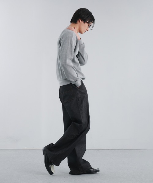 Adoon plain(アドーンプレーン)の「THERMAL HENRY NECK SNAP BUTTON LONG SLEEVE T / サーマルヘンリーネックスナップボタンロングスリーブT 【NEW COLOR】(Tシャツ/カットソー・メンズ・ブラック/ライトグレー/パープル・MEDIUM/LARGE)」の16枚目の写真