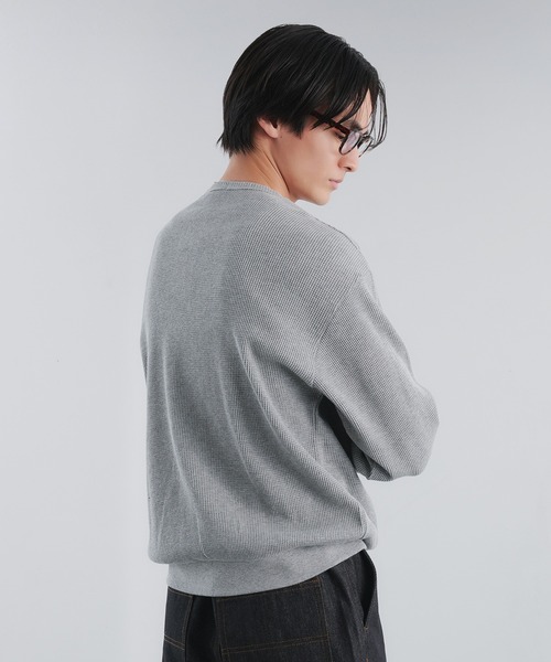 Adoon plain（アドーンプレーン）の「THERMAL HENRY NECK SNAP BUTTON LONG SLEEVE T / サーマルヘンリーネックスナップボタンロングスリーブT（Tシャツ/カットソー・メンズ・ブラック/ライトグレー/パープル・MEDIUM/LARGE）」の5枚目の写真