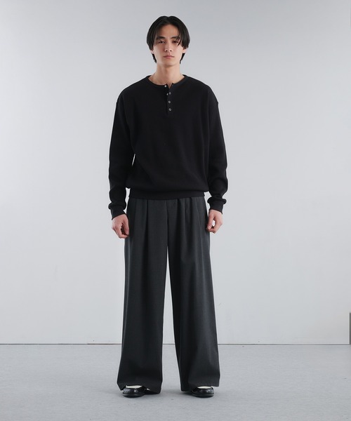 Adoon plain(アドーンプレーン)の「THERMAL HENRY NECK SNAP BUTTON LONG SLEEVE T / サーマルヘンリーネックスナップボタンロングスリーブT 【NEW COLOR】(Tシャツ/カットソー・メンズ・ブラック/ライトグレー/パープル・MEDIUM/LARGE)」の17枚目の写真