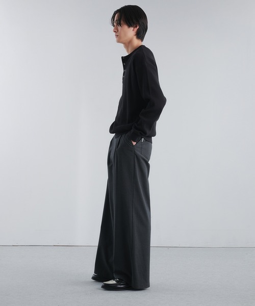 Adoon plain(アドーンプレーン)の「THERMAL HENRY NECK SNAP BUTTON LONG SLEEVE T / サーマルヘンリーネックスナップボタンロングスリーブT 【NEW COLOR】(Tシャツ/カットソー・メンズ・ブラック/ライトグレー/パープル・MEDIUM/LARGE)」の19枚目の写真