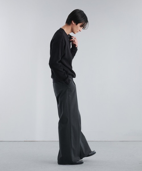 Adoon plain(アドーンプレーン)の「THERMAL HENRY NECK SNAP BUTTON LONG SLEEVE T / サーマルヘンリーネックスナップボタンロングスリーブT 【NEW COLOR】(Tシャツ/カットソー・メンズ・ブラック/ライトグレー/パープル・MEDIUM/LARGE)」の20枚目の写真