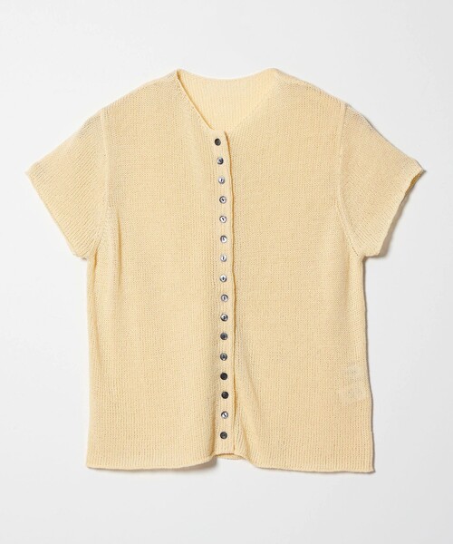 EMMEL REFINES（エメルリファインズ）の「＜EMMEL REFINES＞EM ソフトニット ボタン ショートスリーブ（ニット/セーター・レディース・ピンク/レッド/ナチュラル・FREE）」の2枚目の写真