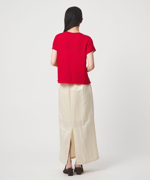 EMMEL REFINES（エメルリファインズ）の「＜EMMEL REFINES＞EM ソフトニット ボタン ショートスリーブ（ニット/セーター・レディース・ピンク/レッド/ナチュラル・FREE）」の12枚目の写真