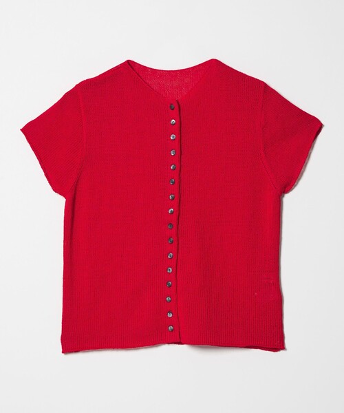 EMMEL REFINES（エメルリファインズ）の「＜EMMEL REFINES＞EM ソフトニット ボタン ショートスリーブ（ニット/セーター・レディース・ピンク/レッド/ナチュラル・FREE）」の14枚目の写真