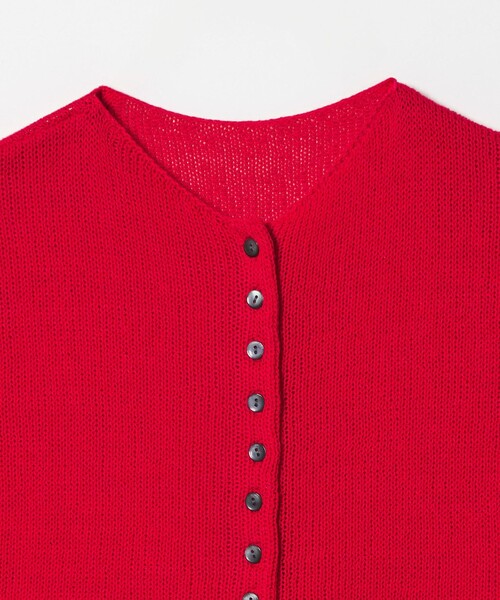 EMMEL REFINES（エメルリファインズ）の「＜EMMEL REFINES＞EM ソフトニット ボタン ショートスリーブ（ニット/セーター・レディース・ピンク/レッド/ナチュラル・FREE）」の16枚目の写真