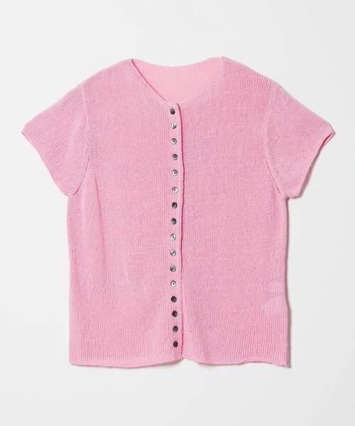 EMMEL REFINES（エメルリファインズ）の「＜EMMEL REFINES＞EM ソフトニット ボタン ショートスリーブ（ニット/セーター・レディース・ピンク/レッド/ナチュラル・FREE）」の21枚目の写真