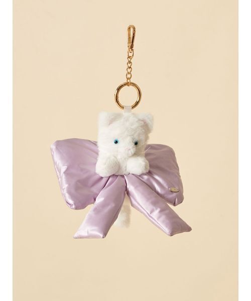 SNIDEL（スナイデル）の「リボンシュシュキャットチャーム（キーケース/キーアクセサリー・レディース・グレイッシュベージュ/ブラック/アイボリー・F）」の8枚目の写真