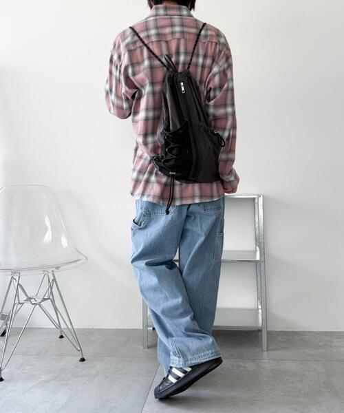 WEGO（ウィゴー）の「WEGO/センターzipナップサック（バックパック/リュック・レディース・ブラック/グレー/その他1/ブラウン・FREE）」の6枚目の写真