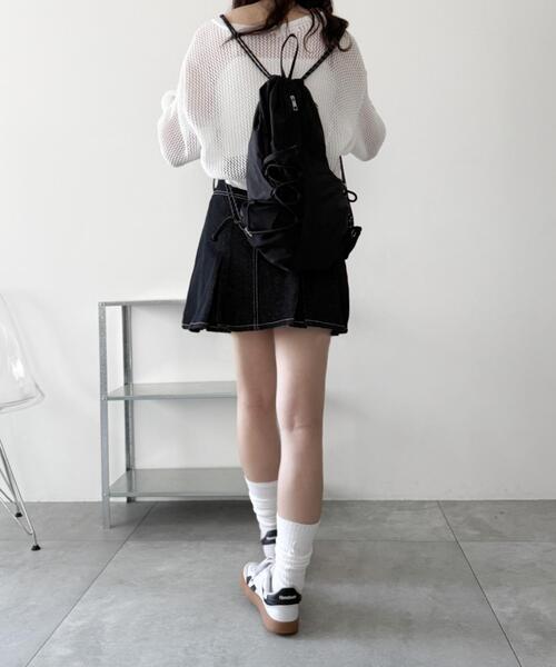 WEGO（ウィゴー）の「WEGO/センターzipナップサック（バックパック/リュック・レディース・ブラック/グレー/その他1/ブラウン・FREE）」の5枚目の写真