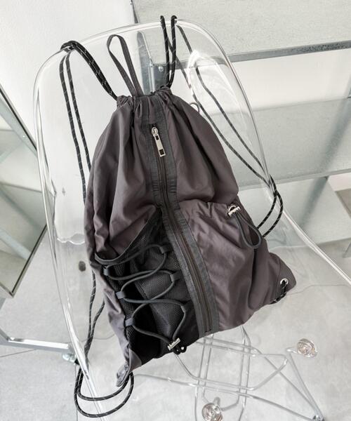 WEGO（ウィゴー）の「WEGO/センターzipナップサック（バックパック/リュック・レディース・ブラック/グレー/その他1/ブラウン・FREE）」の13枚目の写真