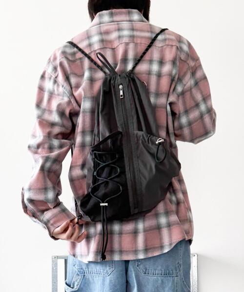 WEGO（ウィゴー）の「WEGO/センターzipナップサック（バックパック/リュック・レディース・ブラック/グレー/その他1/ブラウン・FREE）」の14枚目の写真