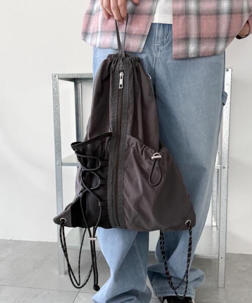 WEGO（ウィゴー）の「WEGO/センターzipナップサック（バックパック/リュック・レディース・ブラック/グレー/その他1/ブラウン・FREE）」の16枚目の写真