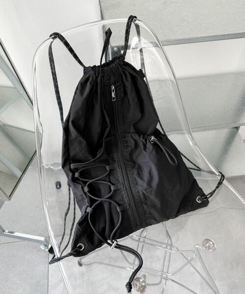 WEGO（ウィゴー）の「WEGO/センターzipナップサック（バックパック/リュック・レディース・ブラック/グレー/その他1/ブラウン・FREE）」の9枚目の写真