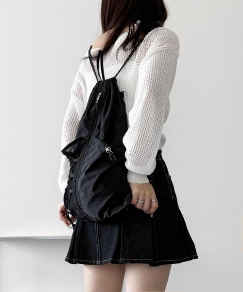 WEGO（ウィゴー）の「WEGO/センターzipナップサック（バックパック/リュック・レディース・ブラック/グレー/その他1/ブラウン・FREE）」の12枚目の写真