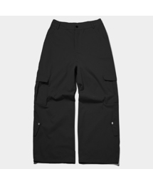 ウエストストリングワイドフィットサイドダブルポケットワイドカーゴパンツ_2COLOR