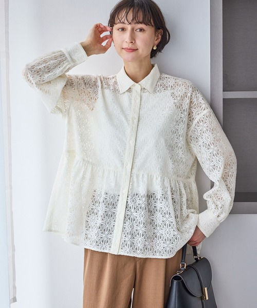 レースペプラムシャツブラウス（シャツ/ブラウス）｜ROPE' PICNIC