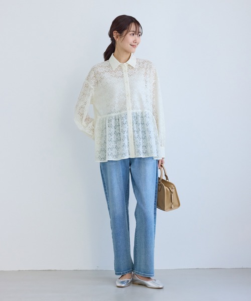 ROPE' PICNIC（ロペピクニック）の「レースペプラムシャツブラウス（シャツ/ブラウス・レディース・キナリ・FREE）」の5枚目の写真
