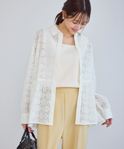 ROPE' PICNIC（ロペピクニック）の「レースペプラムシャツブラウス（シャツ/ブラウス・レディース・キナリ・FREE）」の14枚目の写真