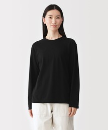 婦人 強撚天竺編みクルーネック長袖Tシャツ