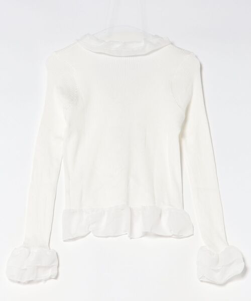 Ritzy(リッツィー)の「チュールフリルリブニットトップス(Tシャツ/カットソー・レディース・ホワイト/ベージュ/ブラック・FREE)」の14枚目の写真