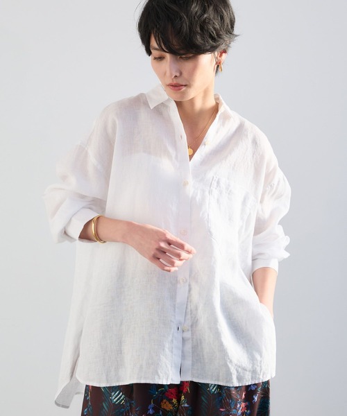 BARNYARDSTORM（バンヤードストーム）の「【『BABALOG』YouTubeご紹介アイテム】BARNYARDSTORM / リネンワイドシャツ / ハンドウォッシャブル【WEB限定サイズL】（シャツ/ブラウス・レディース・イエロー/セージグリーン/ベージュ/ホワイト・L/M/S）」の12枚目の写真