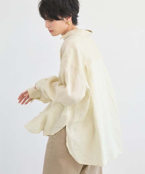 BARNYARDSTORM（バンヤードストーム）の「【『BABALOG』YouTubeご紹介アイテム】BARNYARDSTORM / リネンワイドシャツ / ハンドウォッシャブル【WEB限定サイズL】（シャツ/ブラウス・レディース・イエロー/セージグリーン/ベージュ/ホワイト・L/M/S）」の21枚目の写真