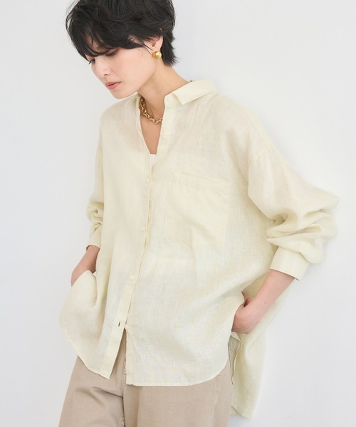 BARNYARDSTORM（バンヤードストーム）の「【『BABALOG』YouTubeご紹介アイテム】BARNYARDSTORM / リネンワイドシャツ / ハンドウォッシャブル【WEB限定サイズL】（シャツ/ブラウス・レディース・イエロー/セージグリーン/ベージュ/ホワイト・L/M/S）」の20枚目の写真
