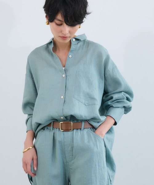 BARNYARDSTORM（バンヤードストーム）の「【『BABALOG』YouTubeご紹介アイテム】BARNYARDSTORM / リネンワイドシャツ / ハンドウォッシャブル【WEB限定サイズL】（シャツ/ブラウス・レディース・イエロー/セージグリーン/ベージュ/ホワイト・L/M/S）」の16枚目の写真