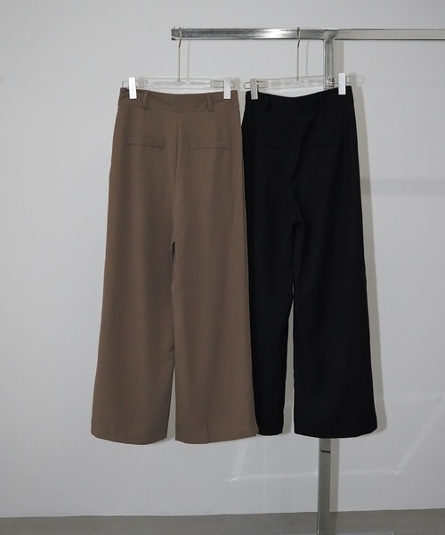 chuclla（チュクラ）の「フロントタックワイドパンツ chw26s122（スラックス・レディース・ブラック/ベージュ・S/M/L）」の18枚目の写真