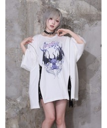 Amilige（アミリージュ）の「Devil bat Bear ZIP Tシャツ（Tシャツ/カットソー）」