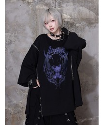 Amilige（アミリージュ）の「Devil bat Bear ZIP Tシャツ（Tシャツ/カットソー）」